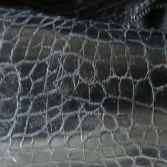 Justfab Black croc embossed Olwen Bootie Ankle boot size 10 pointed toe - Picture 3 of 12